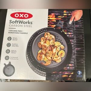 Oxo SoftWorks Carbon Steel BBQ Pan with Removable Handle - Black